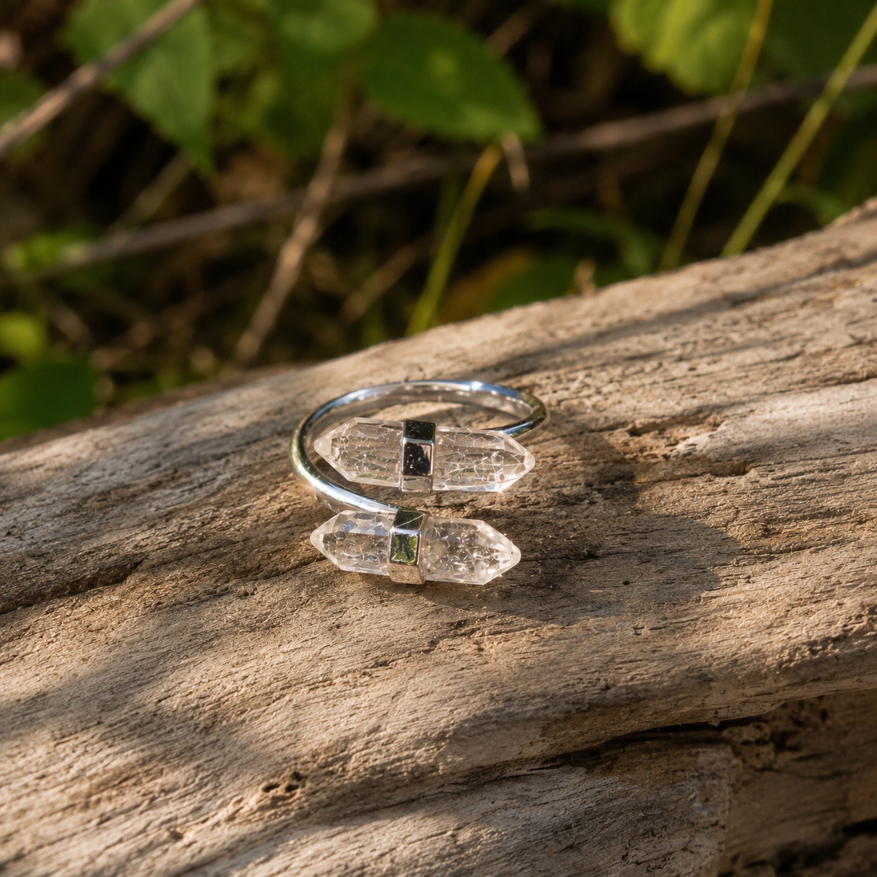 Clear Quartz Double Point Ring | Charged with Abundance & Prosperity Frequencies