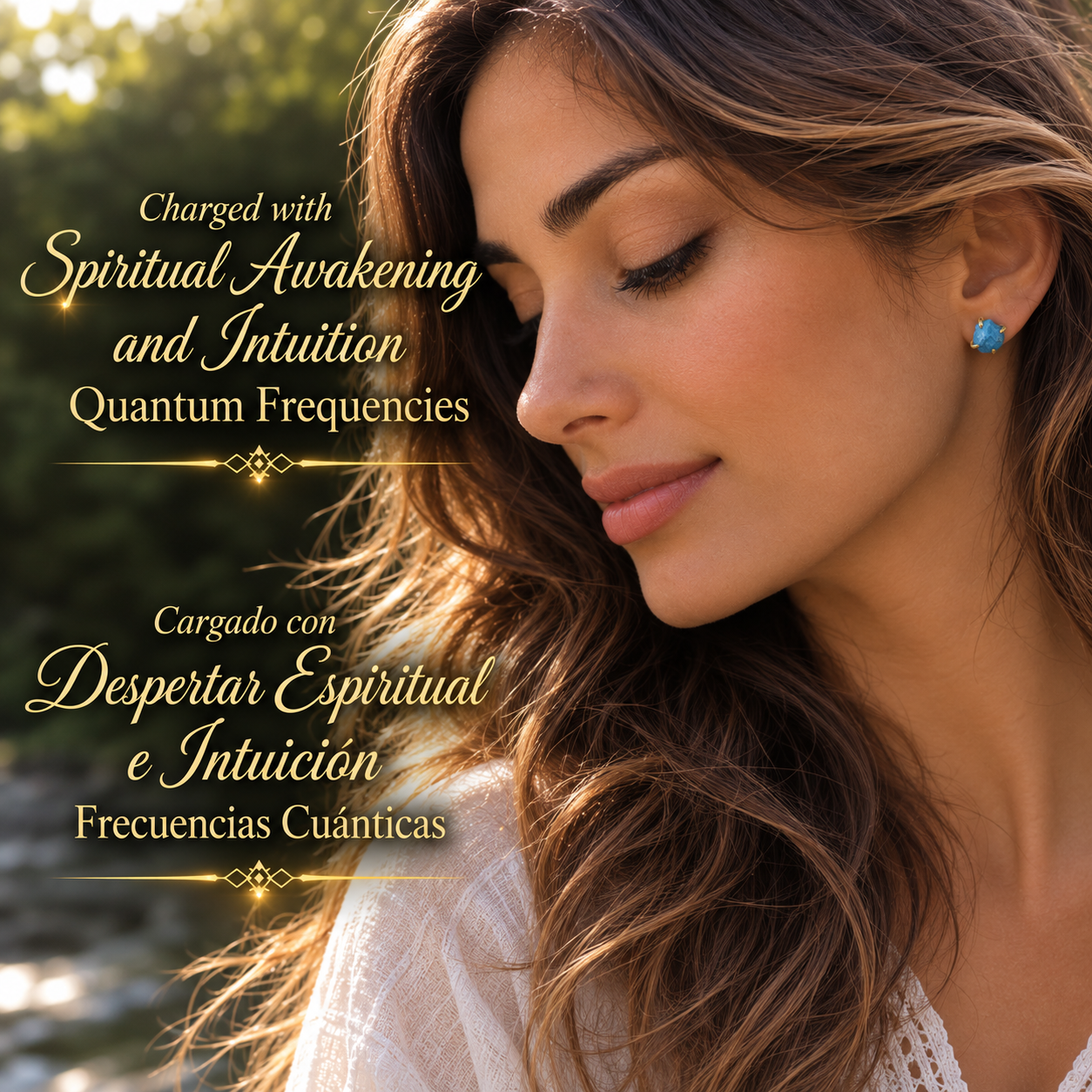 Blue Raw Agate Stone Earrings Charged with Spiritual Awakening & Intuition Frequencies