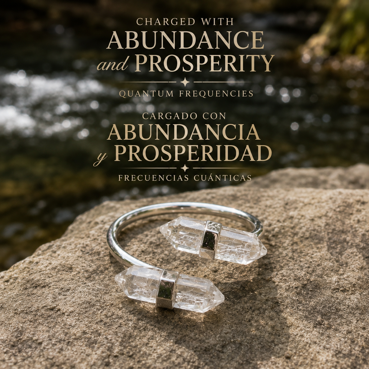 Clear Quartz Double Point Ring | Charged with Abundance & Prosperity Frequencies